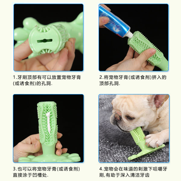 Hundtugggummileksaker Hundtandborste Tänderrengöring Leksak Hund Tandborstar ljusblå Medium