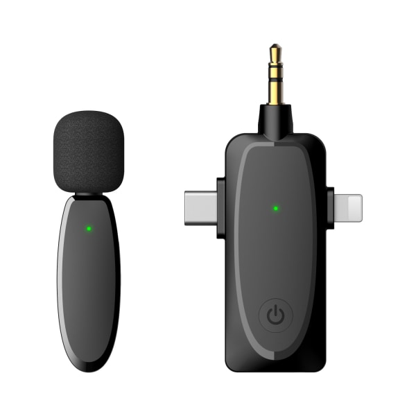 Ny privat modell trådlös lavaliermikrofonankare lavaliermikrofon mobiltelefon live brusreducering inspelning live liten mikrofon svart i ett stycke A
