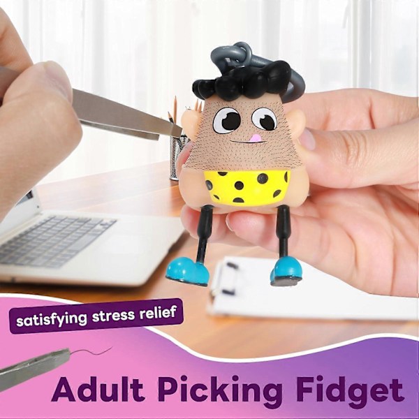 Pick Angst Legetøj - Pimple Popper Hud Pille Legetøj - Trichotillomani Fidget Legetøj - Hår Pille Fidget til Børn Voksne Stress Relief polka