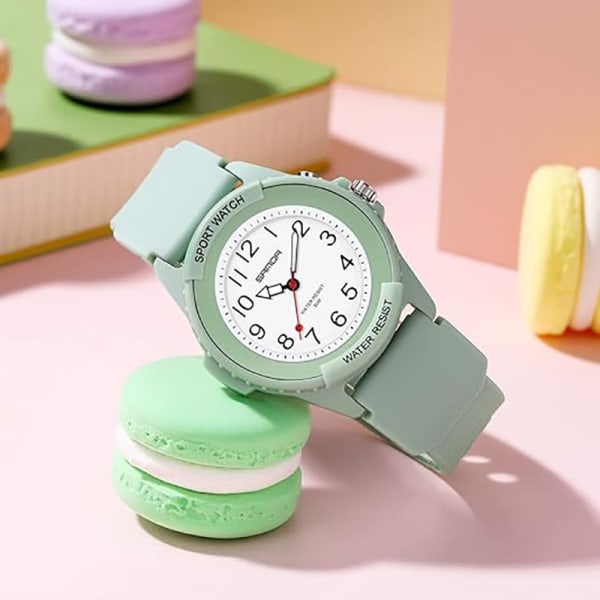 Damvattentät watch Analog watch LED-ljusande minimalistisk watch Pink