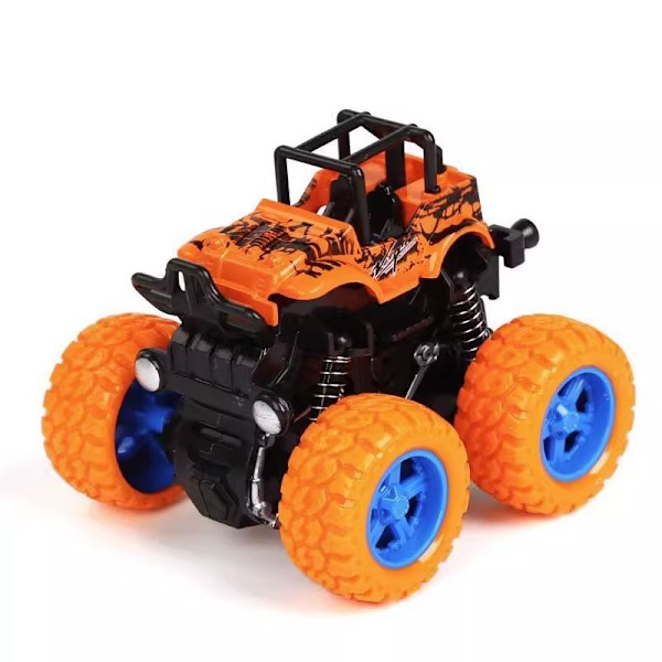Halloweenpresent Tröghetsdriven Stunt Off-Road Bil Leksaksbilar för Barn Pojkleksak Monstertruck Anti-fall Simuleringsmodell Gatustånd Nattmarknad Red