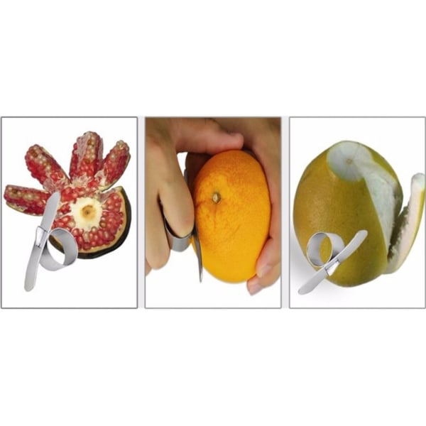 5-Pack Apelsinskalare / Fruktskalare / Skala Apelsin i Rostfritt Silver