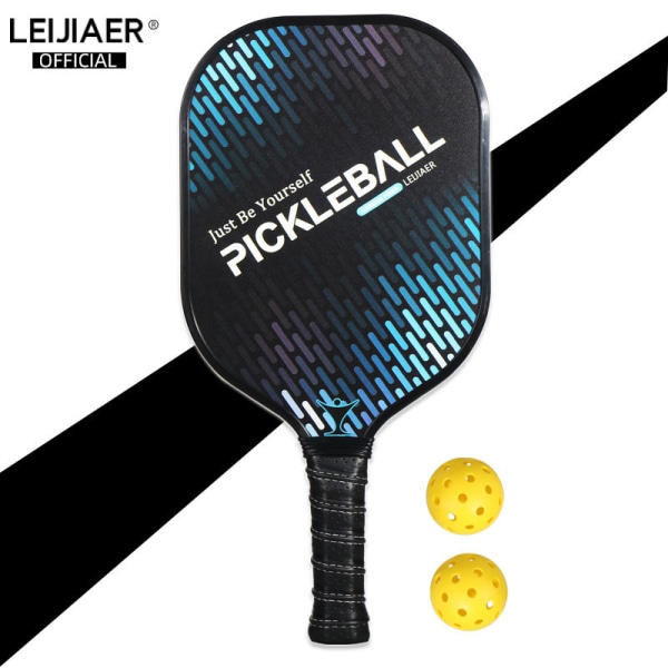 Carbon Fiber Pickleball Paddle Set Ansiktsträning Pickle Ball Racket racket med 2st boll och förvaringsväska 2