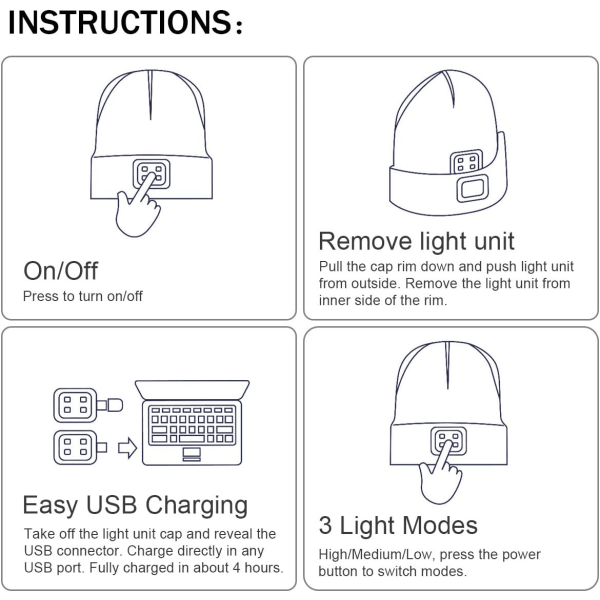 Pipo LED-lampulla USB hemp ash