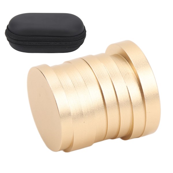 Desk Rotating Coin Toy Rotating Pressure Reduction Dazzling Aluminium Alloy Toy with Storage Box Gold