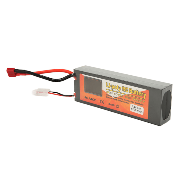 7,4V 2S 5200mAh 30C LiPo-batteri med XT60-stik RC Lithium Polymer-batteri til 1/8 1/10 RC-bil RC-helikopter