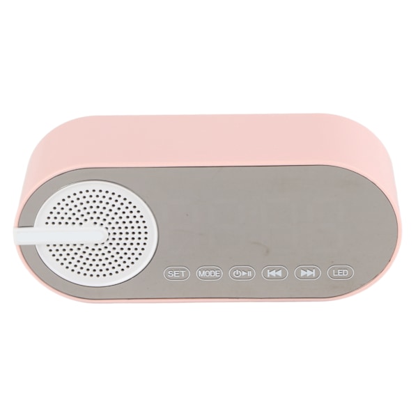 Bluetooth 5.0 Højttaler Spejl Ur Kraftig Bas FM Radio Genopladelig Digitalt Vækkeur med Farverige Lys Pink