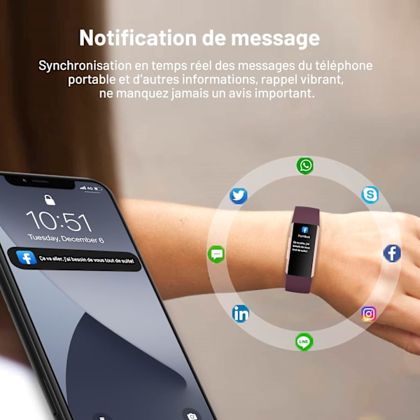 Smart sportklocka för damer - Sömnklocka IP67 Smart Touch 25 lägen Stegräknare Kalorier Stoppur Present För Android iOS-Rosröd