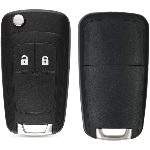 2 knappar fjärrkontroll bilnyckelfodral ersättningsbricka kompatibel med Vauxhall Opel Astra Insignia Vectra Zafira Meriva Mokka nyckelskal (med blad) 2 knappar (1 st)