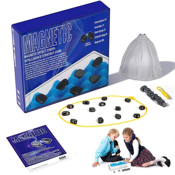 Multiplayer Magnet Board Schackspel Leksak, Magnetiskt schackspel med stenar, Barn Tänkande Magnetiskt schackbräde