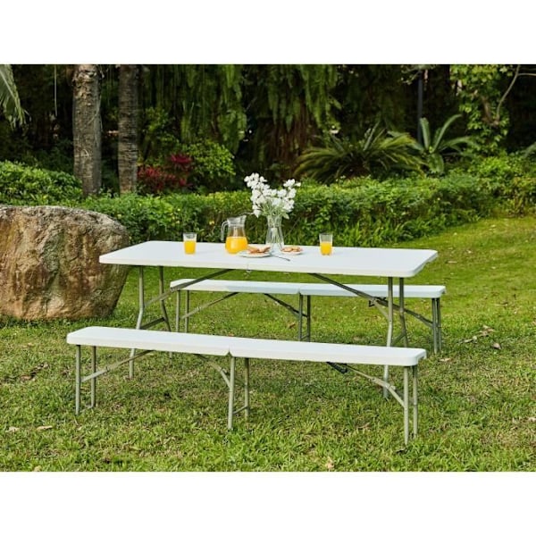 Foldbart bord - 150 cm - 6 personer - Pulverlakerede stålrør{EE}