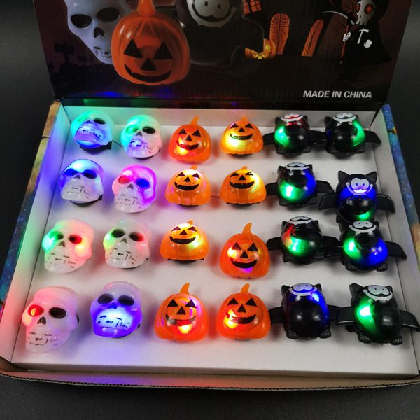 24-pack halloween LED-ljSLUSrSLINgar, halloweenfestdekorationer för barn/vuxna, spöklik pumpaskalle-spSLINdelfladdermSLUS