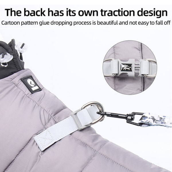 Vinterhundväst Kläder Valp Varm Vadderad Jacka Ytterkläder grey XL