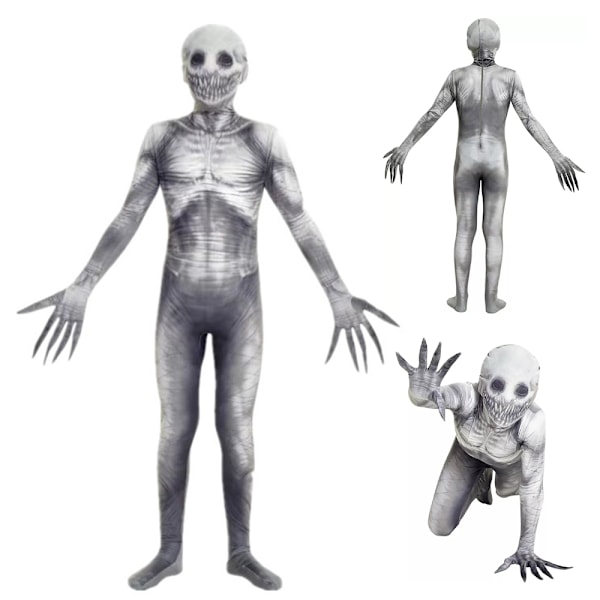 Morphsuits Lasten Rake Morphsuit Pojat Tytöt Creepepasta Halloween Asu Body Halloween Harmaa 140cm