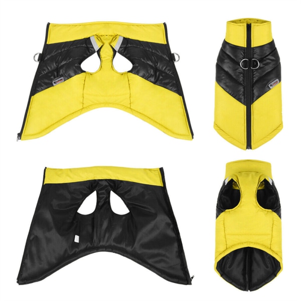 Vattentät, varma hundkläder, skyddsjacka för vinterhusdjur yellow XL