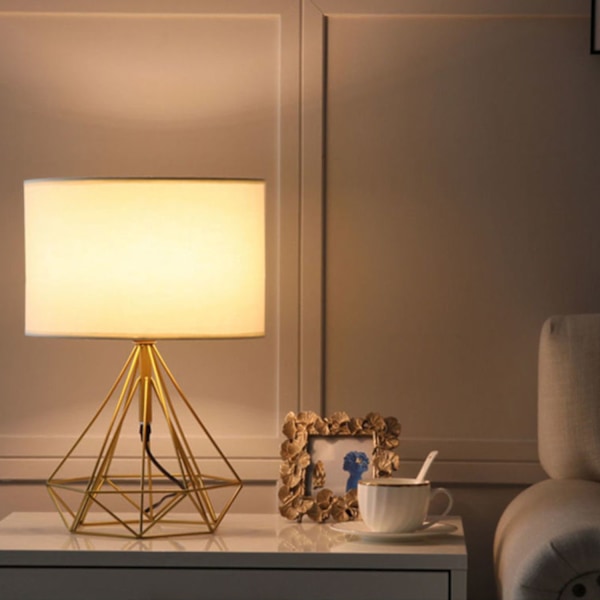Bordlampe med kabelbryter - Dekorasjon for stue - soverom, vinduskarm, metall