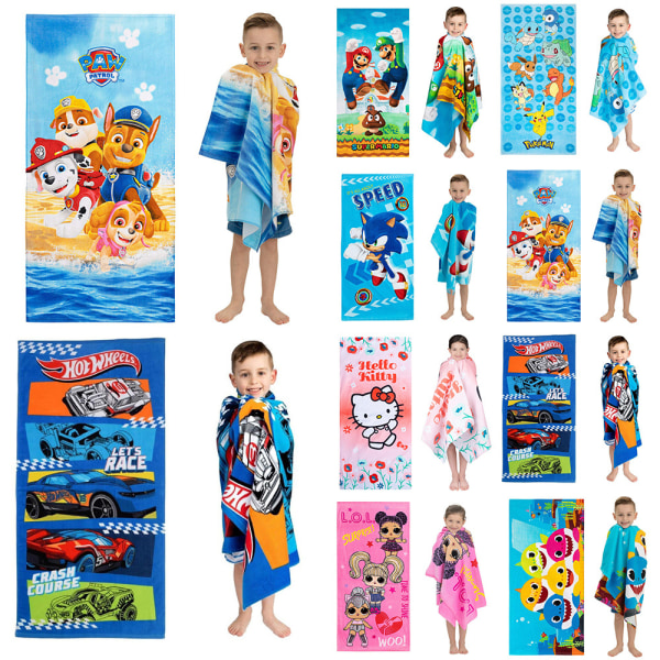 24x47 tum mikrofiber simhuva handduk Poncho Bath Beach för barn Pojkar Flickor #1 60*120cm