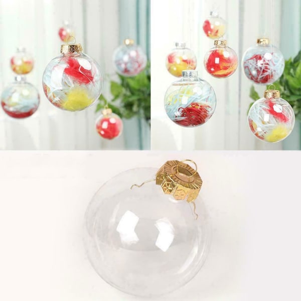 10 st julgransprydnader i transparent plast gold 10PCS