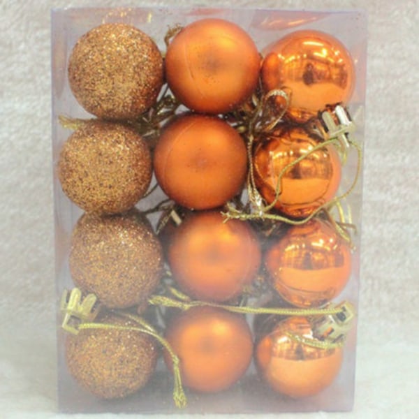 24 st julgranshängande dekorativa bollar för hemfest Bronze 24pcs