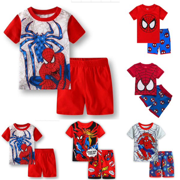 Spiderman Kortärmad Pojkar Loungewear Barnkostym Casual 100cm