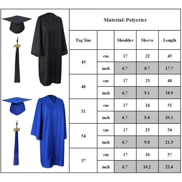 Dimissionskåbe College Hue Sæt Unisex Kåbe Til Gymnasium Black 45