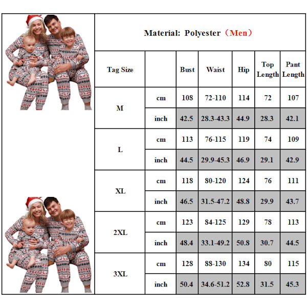 Julklapp Familj Matchande Pyjamas Nattkläder Jul Tryckt Vuxna Barn Spädbarn Nattkläder Pyjamas Pjs Set Dad XL