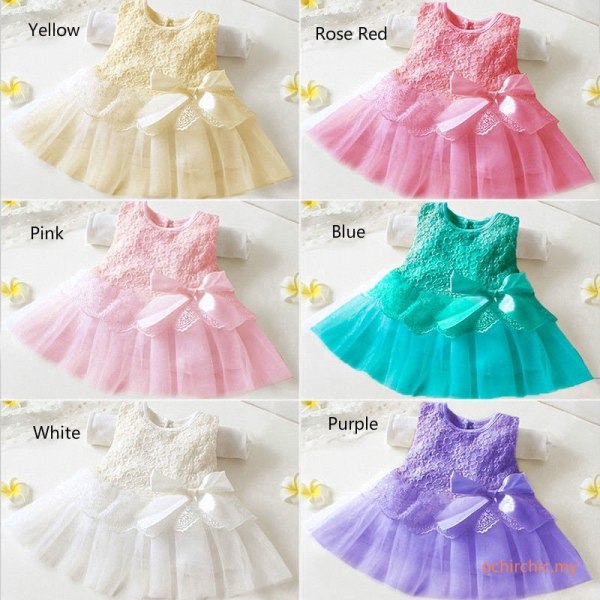 Barnflickors Prinsessklänning Babyfest Spets Tulle Tutu Purple