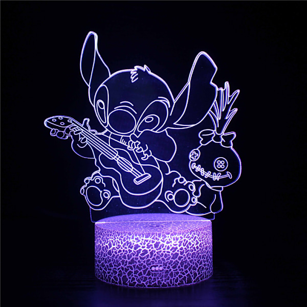 LED Sengelampe med Touch-funktion Stitch Natlampe Børnegave A
