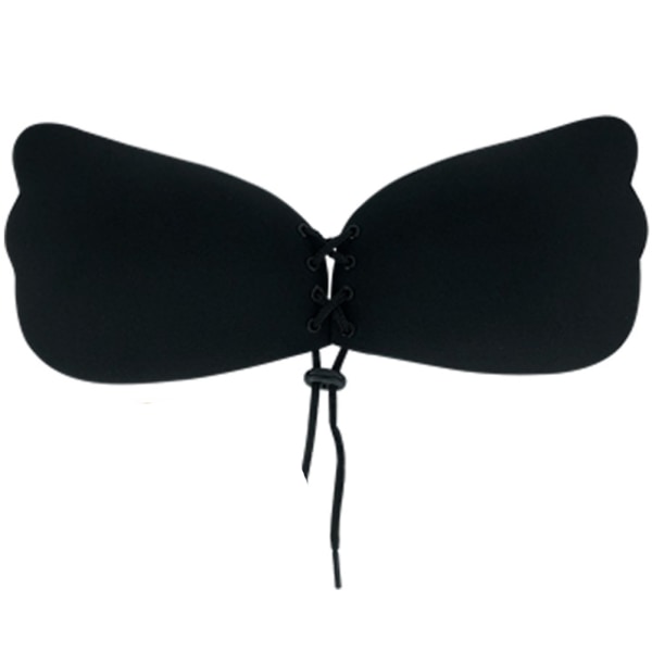 Sticky Push Up Adhesive Invisible Backless Magic Strapless BH Black-C