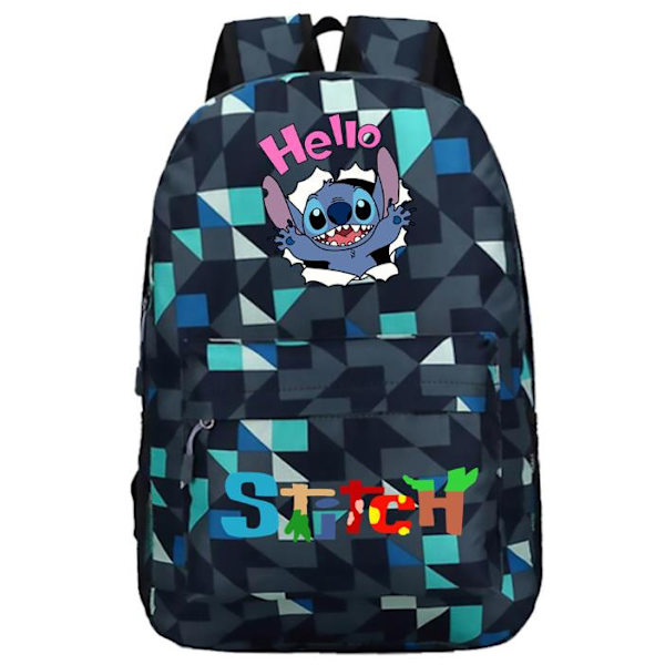 Stich-ryggsekk for barn, skole- og gymbag, skolesekk for gutter og jenter, reiseveske C 45x31x12cm