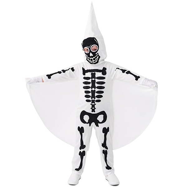 Halloween Cosplay Børne Skelet Performance Tøjsæt white M