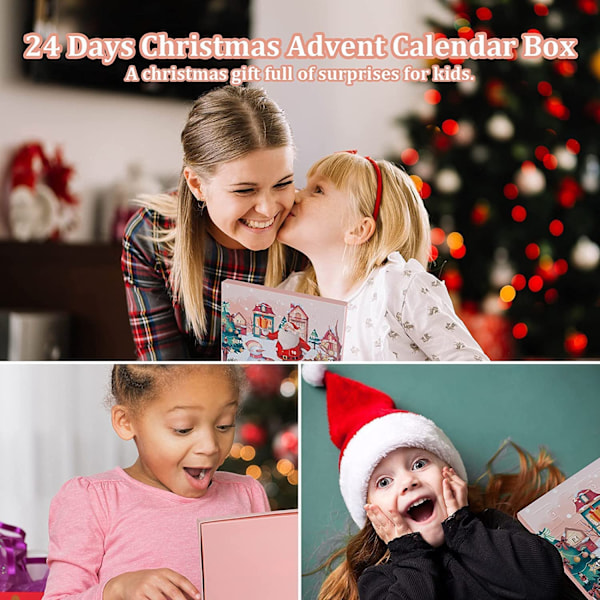 2024 24 dages nedtællings-adventskalender blind boks julearmbånd smykke gave