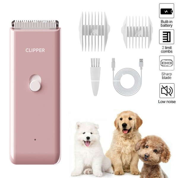 Pet Dog Grooming Clipper tjock pälshår trimmer Elektrisk rakapparat Pink