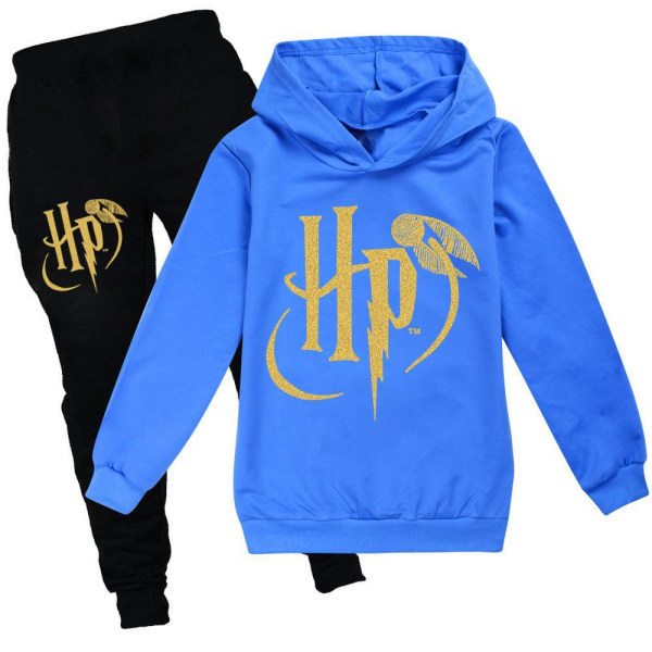 Barn Harry Potter Hoodies Jumper Sweatshirt Toppar Byxor Outfit dark blue 130cm