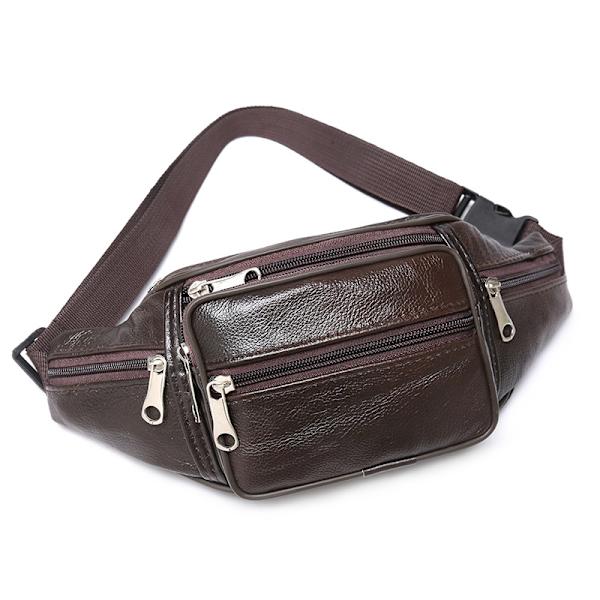 Midjeväska Fanny Pack Väska Resa Festival Läder coffee