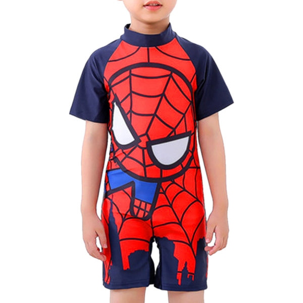 Barn Barn Pojke The Avengers tecknad baddräkt med rund hals Spider suit L