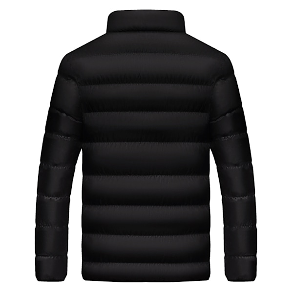 Herr Solid Färg Ståkrage Dragkedja Bomull Kappa Herr Sport Fitness Casual Lös Jacka Black Green 3XL