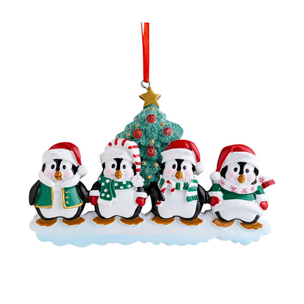 Joulu Pingviini Perhe Riipus Joulukuusi Koriste DIY Ripustus 4 penguins