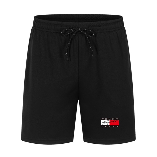 TomyHilfiger herrshorts med elastisk midja, gymshorts, joggingbyxor, korta byxor Black XL