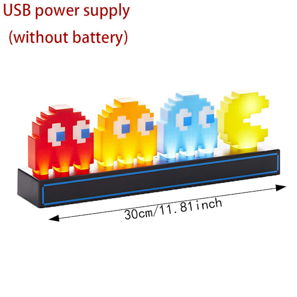 Röststyrd 3D Nattlampa Färgglad Pac Man Super Mario Figur Pixel LED