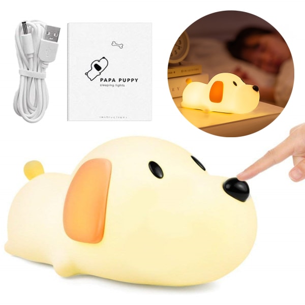 USB uppladdningsbar valp hund nattlampa Baby sovlampa
