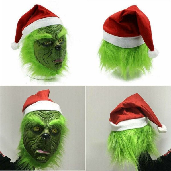 The Grinch Mask Cosplay Cosplay How the Grinch Stole Christmas Costume + Mask M