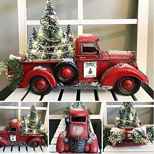 Julelastebil med Mini Juletre LED Lyslenke Dekor
