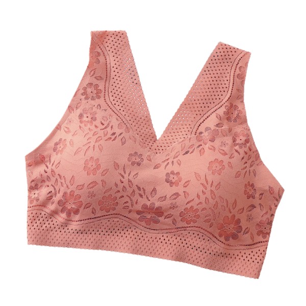 Damunderkläder BH Push Up Soft Cup utan tråd BH Orange-red L