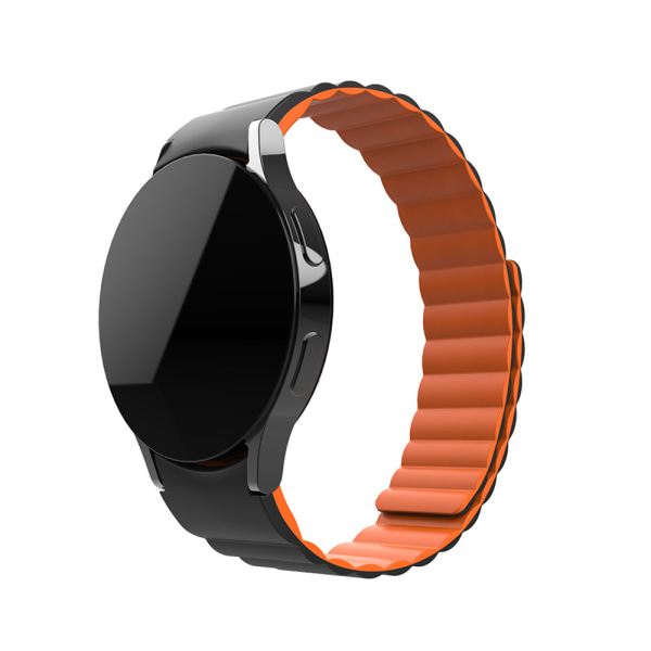 Samsung Galaxy Watch 4 Magnetisk ersättningsrem i silikon Black&Orange