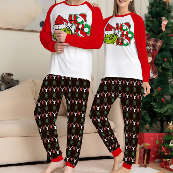 Familj jul Pyjamas Matchande Set Holiday Christmas PJS Set Men M