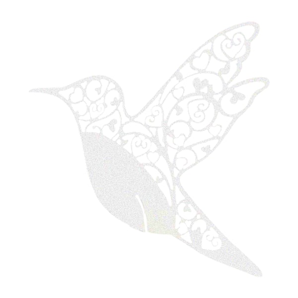 100 stk. Kolibri Bryllup Navn Bordkort Vinglas Perlemorsagtig White