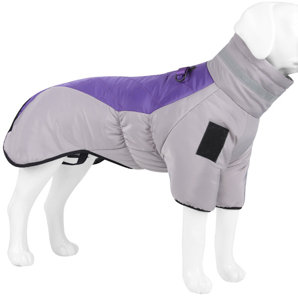 Lemmikkikoiran vaatteet ulkokäyttöön talvella lämmin topattu takki asu Grayish violet 2XL