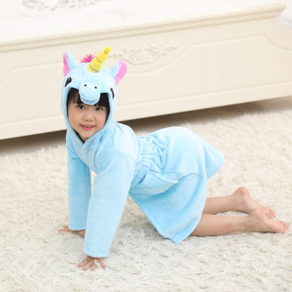 Barn badrock Animal Unicorn Pyjamas Nattkläder blue 130 cm