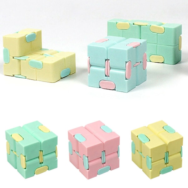 Finger Cube Fidget Leksak Kubleksak Sensorisk Spel För Barn Vuxen Present blue